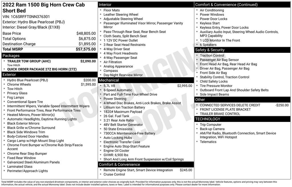 ram ram 1500 pickup 2022 1C6SRFFT0NN376301 image ram ram 1500 pickup 2022 1C6SRFFT0NN376301 image